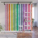 Wide Watercolor Stripes - Rainbow Colors Wall Mural Gallery Image 1