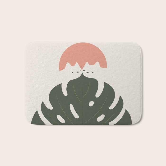Cat and Plant 37 Bath Mat Gallery Image 1