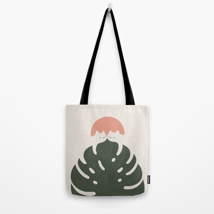 Cat and Plant 37 Tote Bag Gallery Image 2