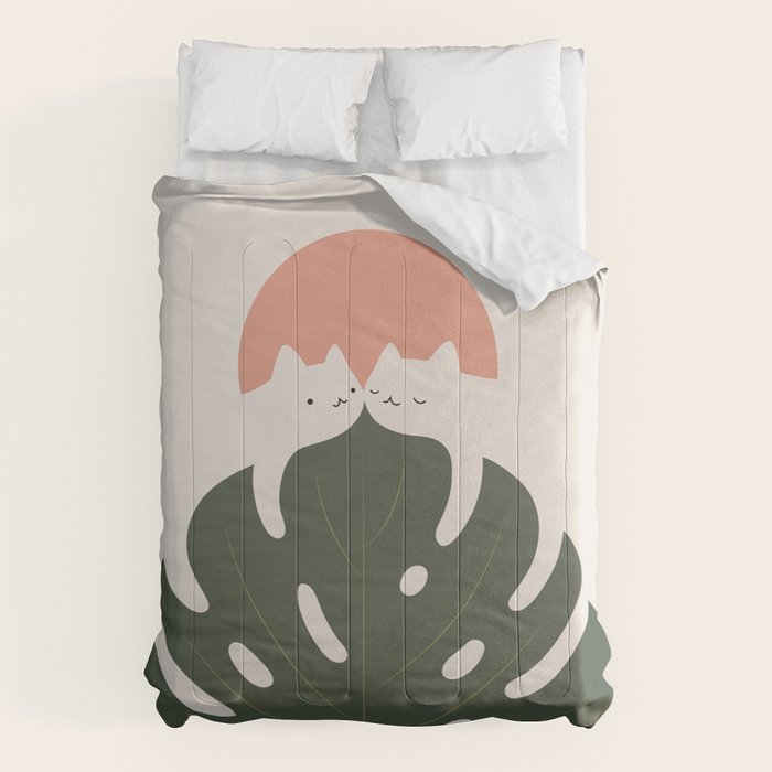 Cat and Plant 37 Comforter Gallery Image 1
