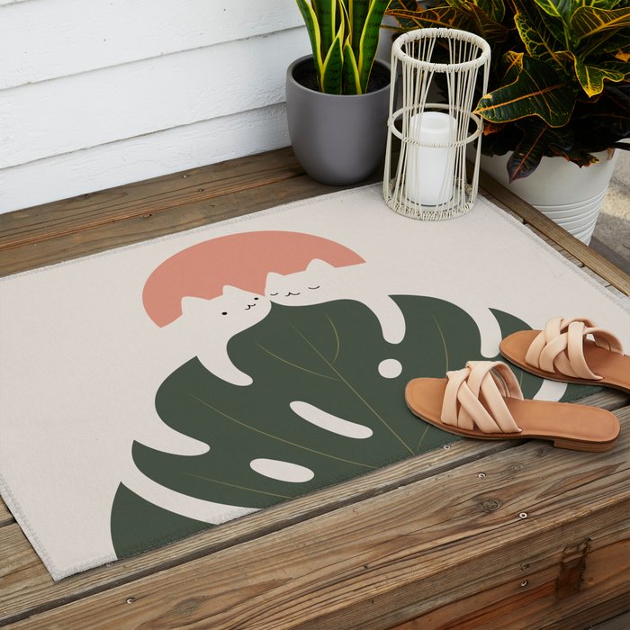 Cat and Plant 37 Outdoor Rug Gallery Image 2