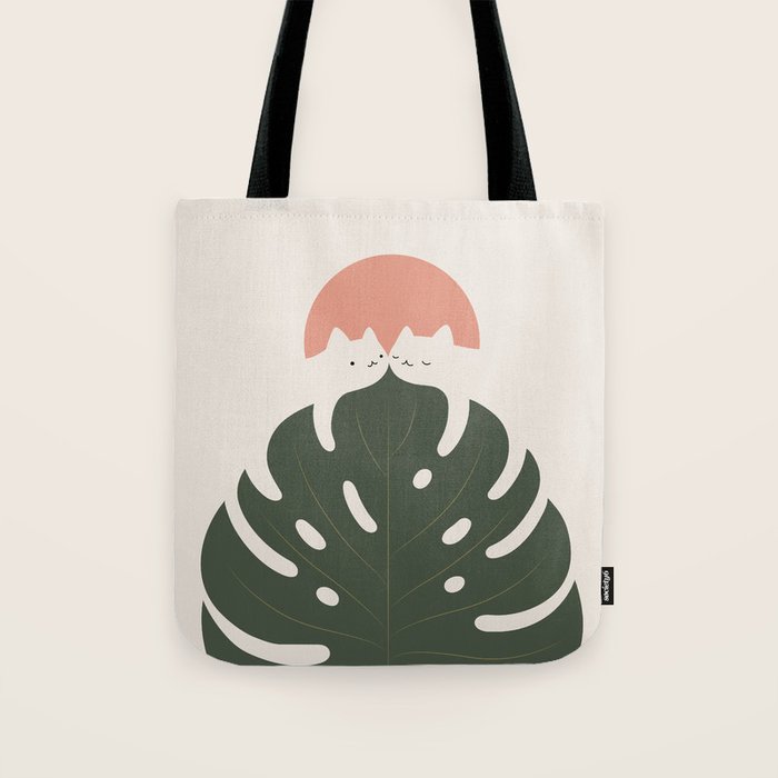 Cat and Plant 37 Tote Bag Gallery Image 1