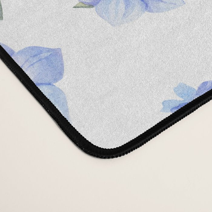 Elegant blush blue yellow watercolor floral pattern Desk Mat Gallery Image 4