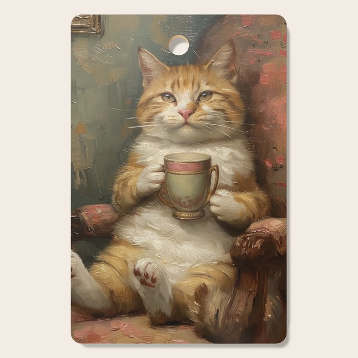Tea Time Cat II Cutting Board Gallery Image 1