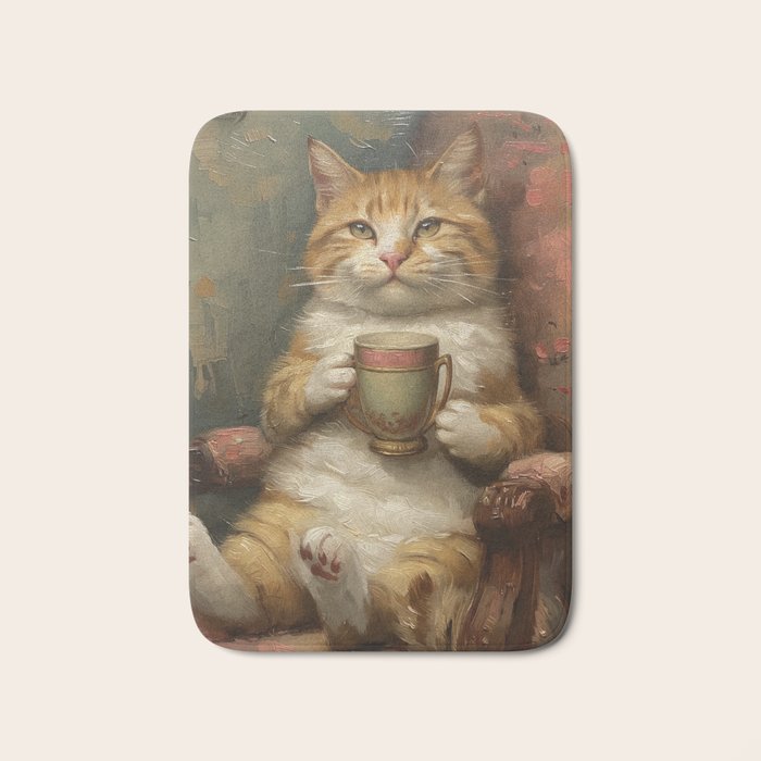 Tea Time Cat II Bath Mat Gallery Image 1