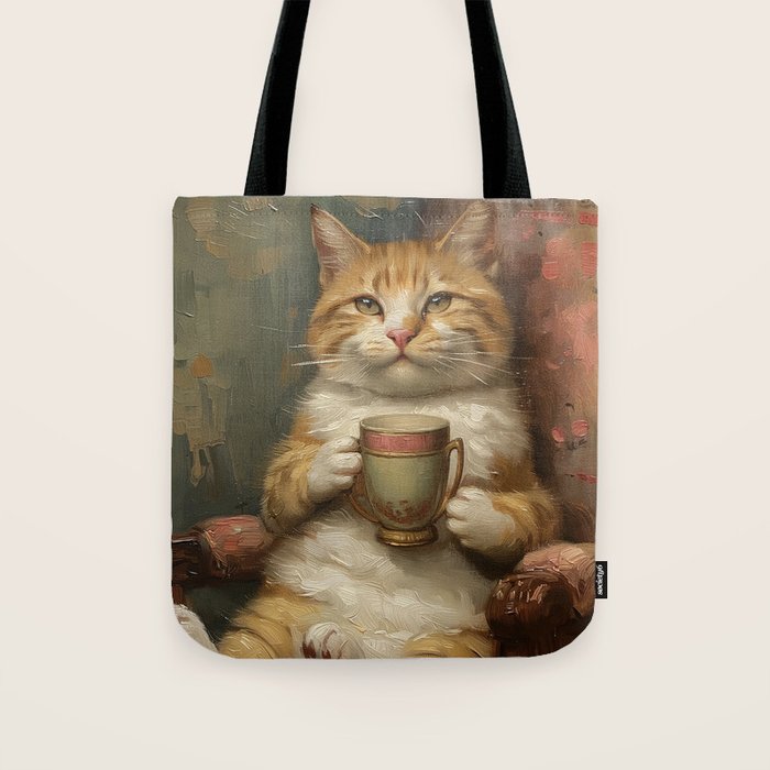 Tea Time Cat II Tote Bag Gallery Image 1