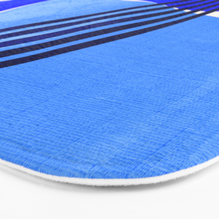 minimal mid century mod organic shapes blue Bath Mat Gallery Image 3