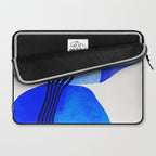 minimal mid century mod organic shapes blue Laptop Sleeve Gallery Image 2