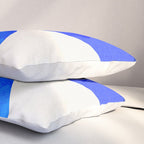 minimal mid century mod organic shapes blue Pillow Sham Gallery Image 3
