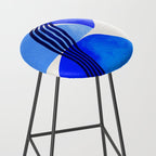 minimal mid century mod organic shapes blue Stool Gallery Image 2