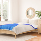 minimal mid century mod organic shapes blue Duvet Cover Gallery Image 2