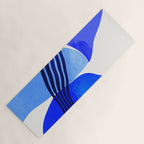 minimal mid century mod organic shapes blue Yoga Mat Gallery Image 1