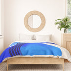 minimal mid century mod organic shapes blue Duvet Cover Gallery Image 3