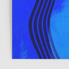 minimal mid century mod organic shapes blue Poster Gallery Image 3