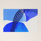 minimal mid century mod organic shapes blue Welcome Mat Gallery Image 1