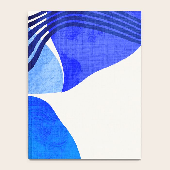 minimal mid century mod organic shapes blue Notebook Gallery Image 4