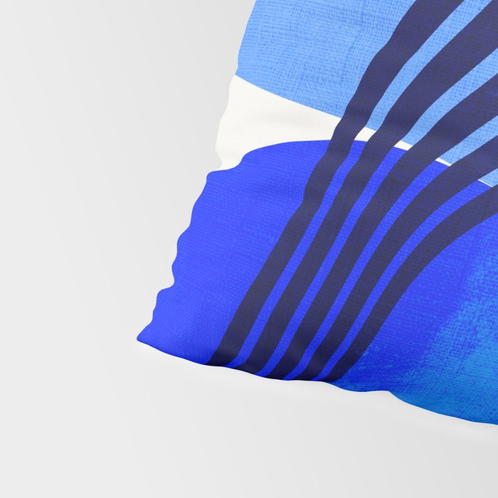 minimal mid century mod organic shapes blue Pillow Sham Gallery Image 4