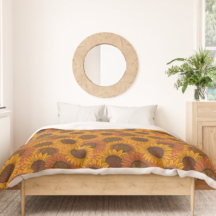 Fall Sunflower Print Duvet Cover Gallery Image 3