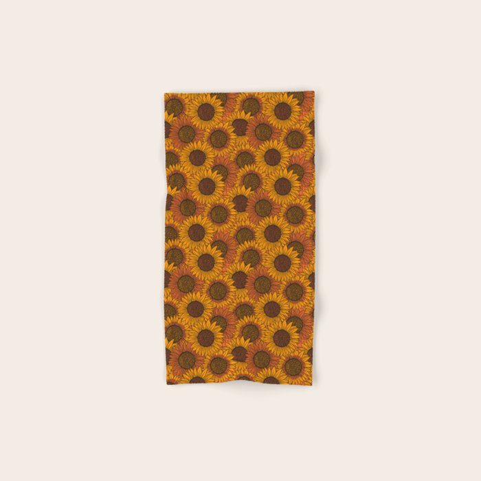 Fall Sunflower Print Bath Towel Gallery Image 1