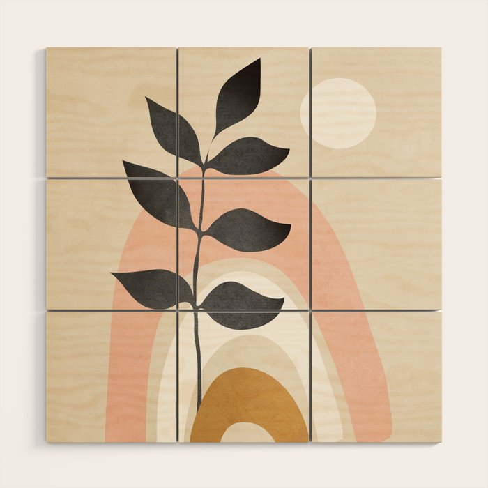 Minimal Abstract Shapes 16 Wood Wall Art Gallery Image 1