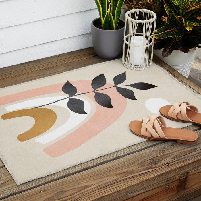 Minimal Abstract Shapes 16 Outdoor Rug Gallery Image 2
