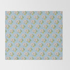 Retro Garden Party 60s 70s Geometric Floral Pattern in Pastel Blue Pink Green Throw Blanket Gallery Image 2