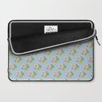 Retro Garden Party 60s 70s Geometric Floral Pattern in Pastel Blue Pink Green Laptop Sleeve Gallery Image 2