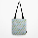 Retro Garden Party 60s 70s Geometric Floral Pattern in Pastel Blue Pink Green Tote Bag Gallery Image 2