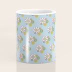 Retro Garden Party 60s 70s Geometric Floral Pattern in Pastel Blue Pink Green Coffee Mug Gallery Image 4