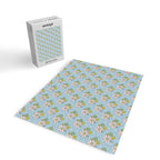 Retro Garden Party 60s 70s Geometric Floral Pattern in Pastel Blue Pink Green Jigsaw Puzzle Gallery Image 2
