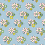 Retro Garden Party 60s 70s Geometric Floral Pattern in Pastel Blue Pink Green Coffee Mug Gallery Image 2