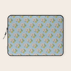 Retro Garden Party 60s 70s Geometric Floral Pattern in Pastel Blue Pink Green Laptop Sleeve Gallery Image 1