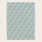 Retro Garden Party 60s 70s Geometric Floral Pattern in Pastel Blue Pink Green Poster Gallery Image 4