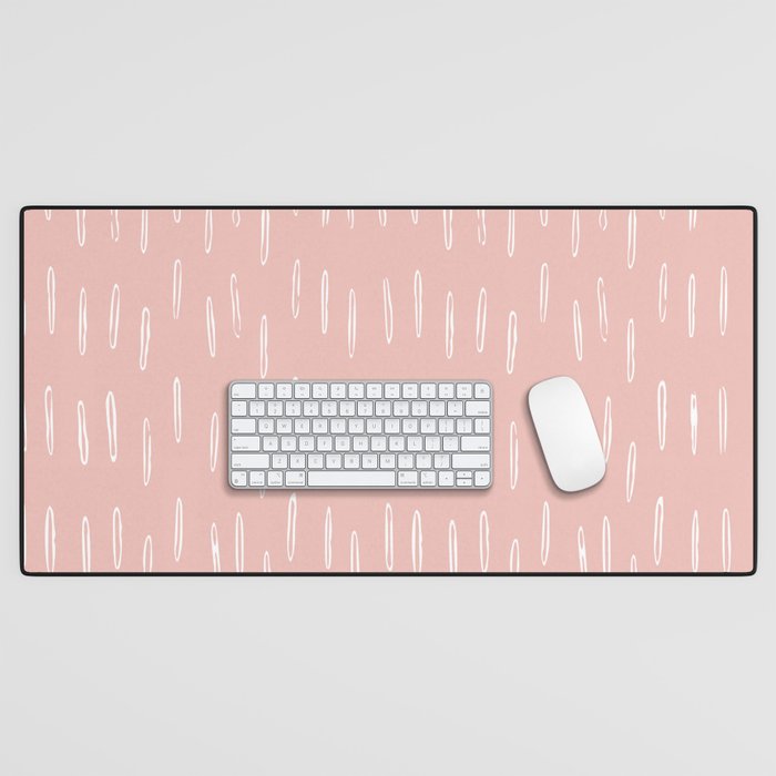 Boho Raindrops Pink Desk Mat Gallery Image 1