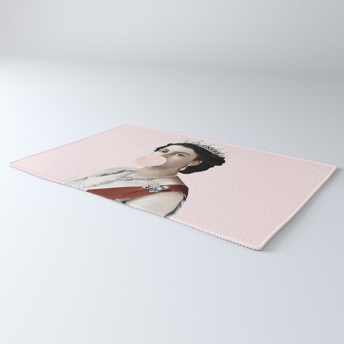 Queen Elizabeth II Blowing Pink Bubble gum Rug Gallery Image 3