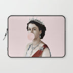 Queen Elizabeth II Blowing Pink Bubble gum Laptop Sleeve Gallery Image 1