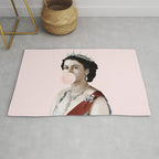 Queen Elizabeth II Blowing Pink Bubble gum Rug Gallery Image 1