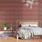 Geometric Tribal Guardian Abstract Textile Art Wallpaper Gallery Image 3