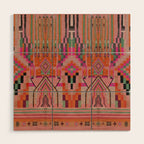 Geometric Tribal Guardian Abstract Textile Art Wood Wall Art Gallery Image 1