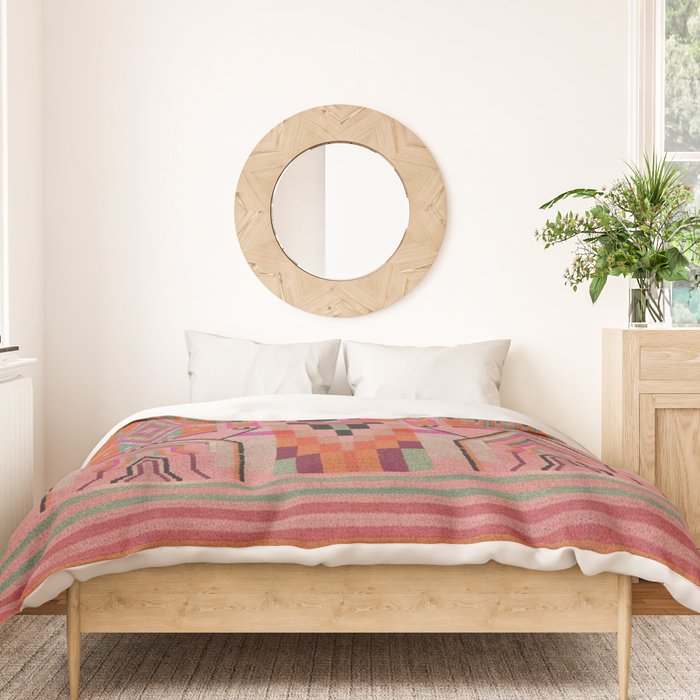 Geometric Tribal Guardian Abstract Textile Art Duvet Cover Gallery Image 3