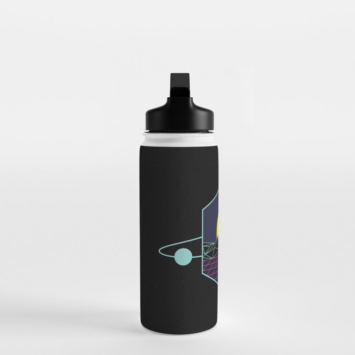 Outrun to the Sun / Spacewave / 80s Retro Water Bottle Gallery Image 3