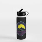 Outrun to the Sun / Spacewave / 80s Retro Water Bottle Gallery Image 1