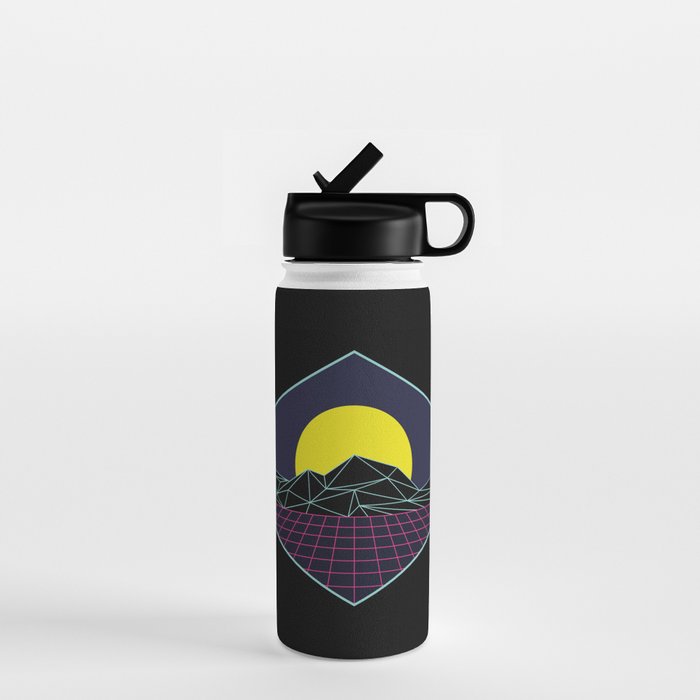 Outrun to the Sun / Spacewave / 80s Retro Water Bottle Gallery Image 1