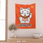 Lucky Cat Illustration Wall Tapestry Gallery Image 2