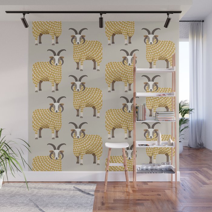 Whimsical Jacob Sheep Wall Mural Gallery Image 1