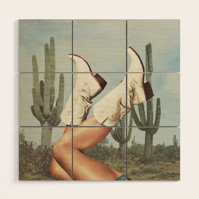 These Boots - Cactus & Yeehaw Landscape Wood Wall Art Gallery Image 1