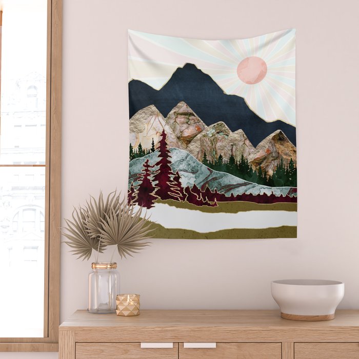 Retro Autumn Vista Wall Tapestry Gallery Image 2