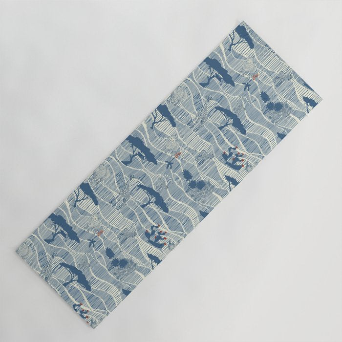 Wildlife Safari Savannah blue Yoga Mat Gallery Image 1