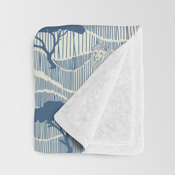 Wildlife Safari Savannah blue Throw Blanket Gallery Image 3
