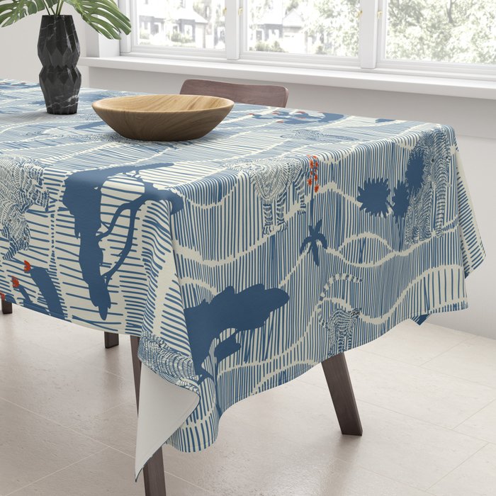 Wildlife Safari Savannah blue Tablecloth Gallery Image 3